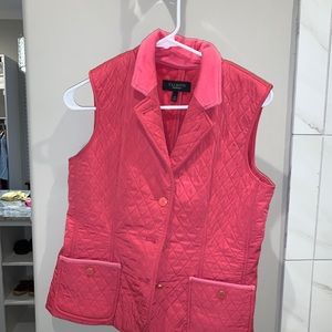 Vintage Talbots Pink Vest with Suede Collar